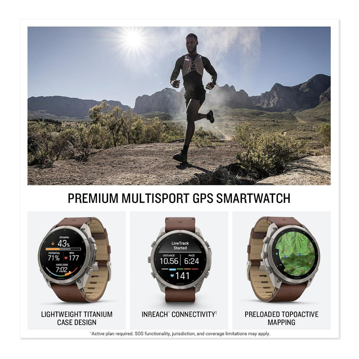 Garmin fenix 9 Pro 51mm AMOLED GPS Smartwatch (Titanium/ Walnut Leather)