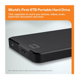 Western Digital WD Elements 6TB Portable External Hard Drive with USB-A cable