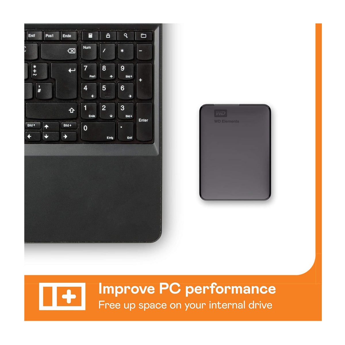 Western Digital WD Elements 6TB Portable External Hard Drive with USB-A cable