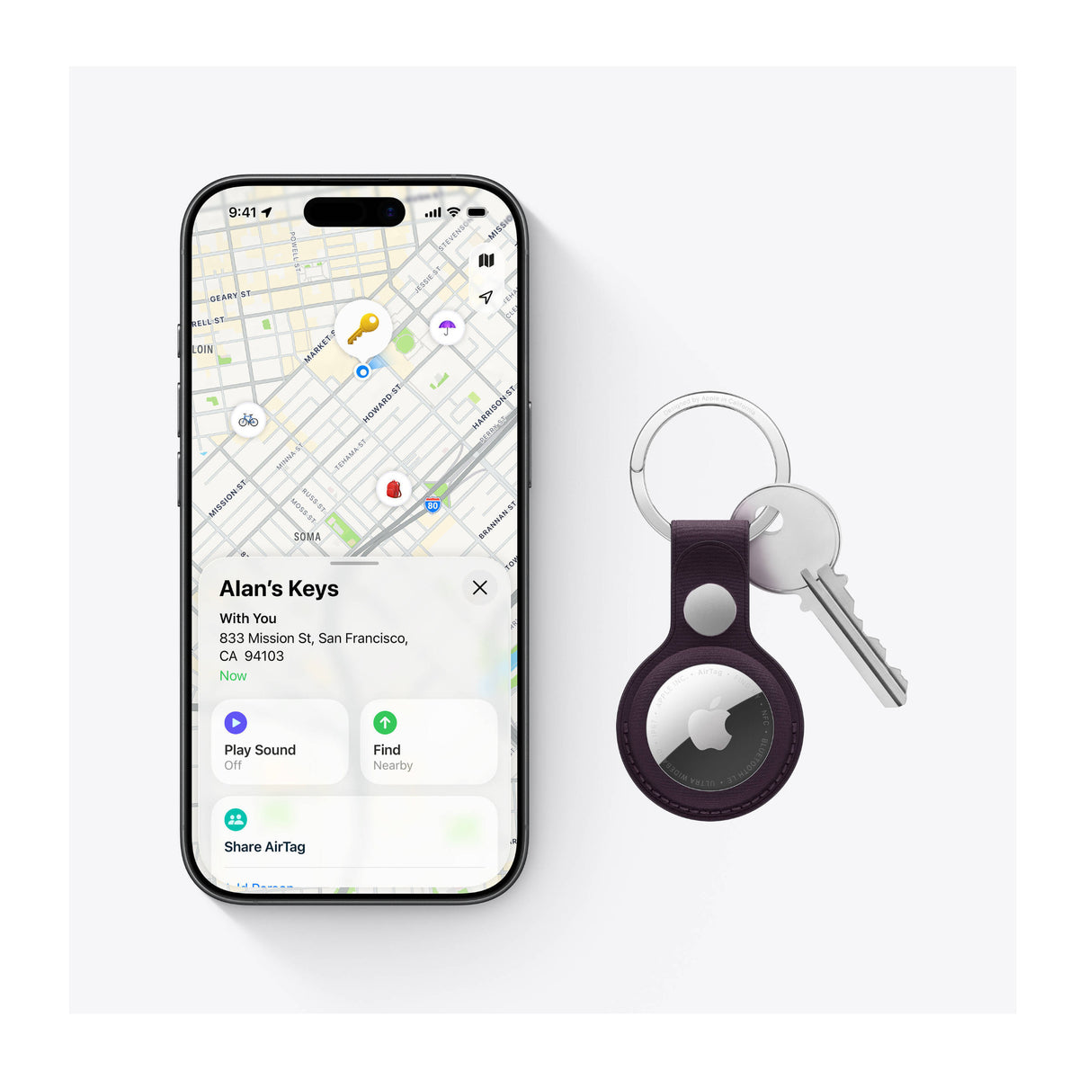 Apple AirTag (2nd Generation) Bluetooth Item Tracker, Precision Finding and NFC