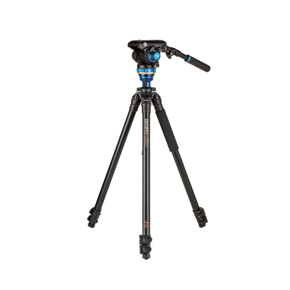 Benro A2573F Aluminum Video Camera Tripod with S6Pro Fluid Video Head and 70.86-inch Height