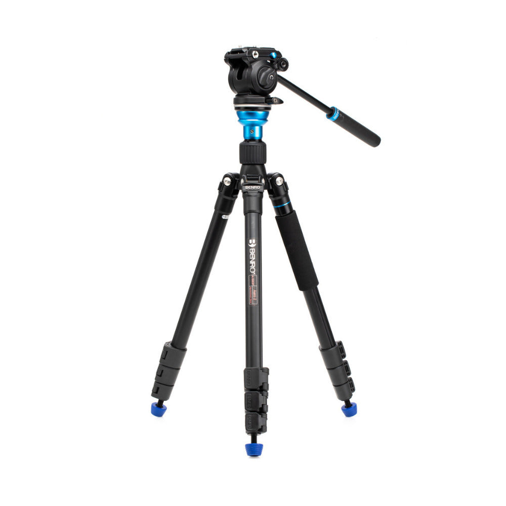 Benro Aero 2 PRO Aluminum Video Camera Tripod with S2PRO Head, Flip Locks and 64.96-inch Height