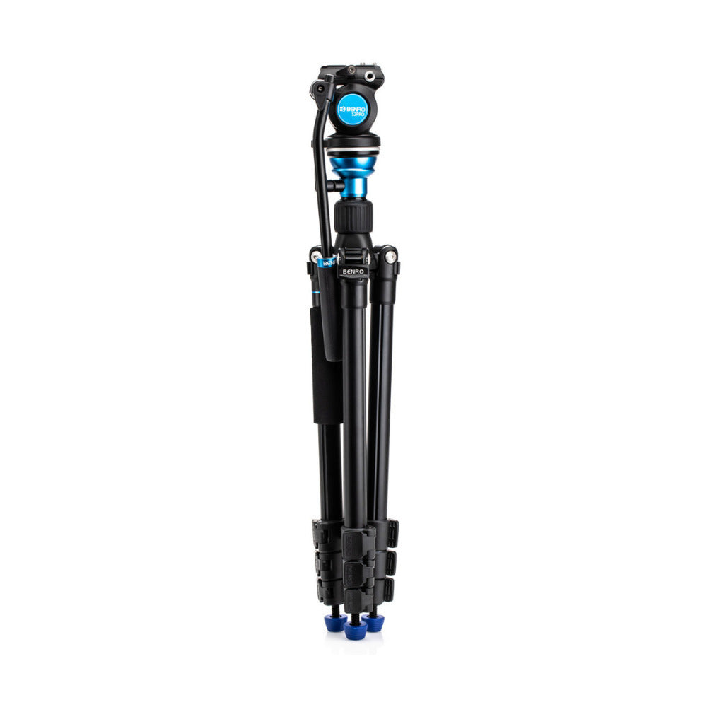 Benro Aero 2 PRO Aluminum Video Camera Tripod with S2PRO Head, Flip Locks and 64.96-inch Height