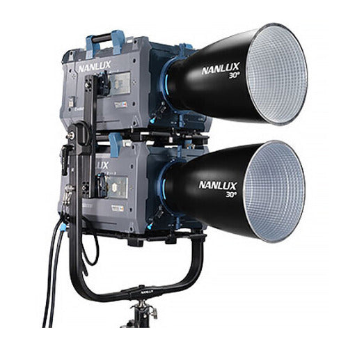 Nanlux Evoke 5000B Dual Head Yoke (Black) for Two Fixtures, 360 Degree Tilt