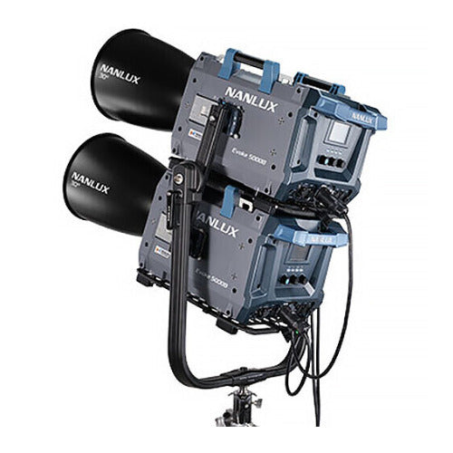 Nanlux Evoke 5000B Dual Head Yoke (Black) for Two Fixtures, 360 Degree Tilt