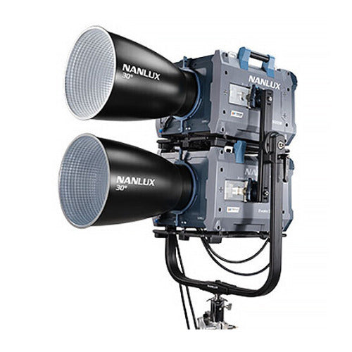 Nanlux Evoke 5000B Dual Head Yoke (Black) for Two Fixtures, 360 Degree Tilt