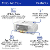 Brother MFC-J4335DW INKvestment Tank Wireless All-in-One Color Inkjet Printer, Up to 1-Year of Ink in-Box, Duplex Printing, Mobile and Cloud Print, Works with Alexa
