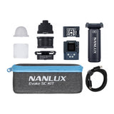 NANLUX Evoke 5C Full-Color LED Spot Light Kit with Fresnel Lens, Battery Grip, and Case