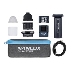 NANLUX Evoke 5C Full-Color LED Spot Light Kit with Fresnel Lens, Battery Grip, and Case