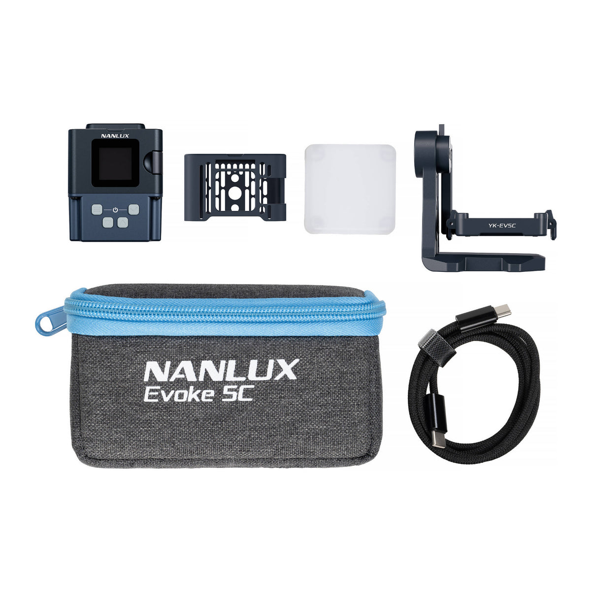 NANLUX Evoke 5C Full-Color LED Spot Light with Yoke, Magnetic Accessories and Case
