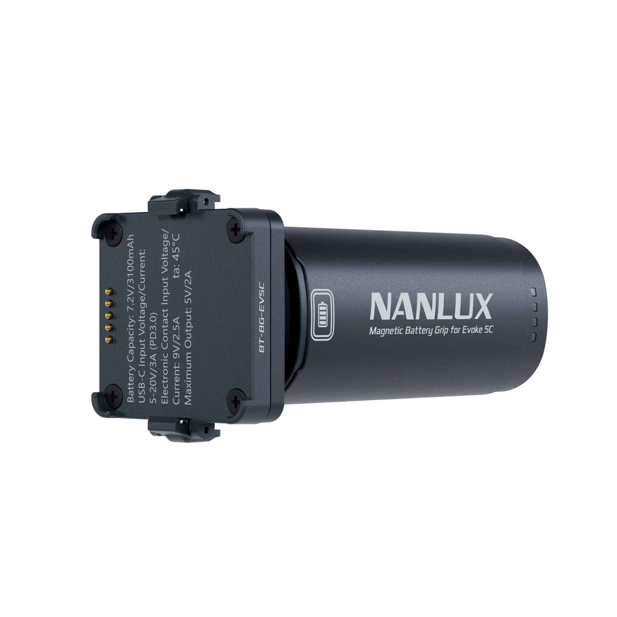 NANLUX BT-BG-EV5C Magnetic Battery Grip for Evoke 5C with Magnetic Interface and Locking Latches