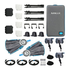 NANLUX Evoke 150C 3-Light Kit with Rolling Padded Case