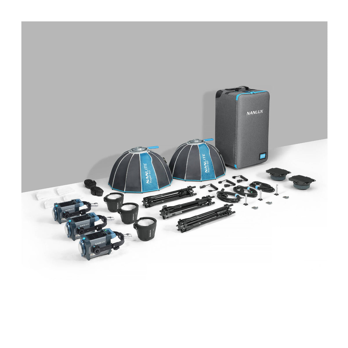 NANLUX Evoke 150C 3-Light Kit with Rolling Padded Case