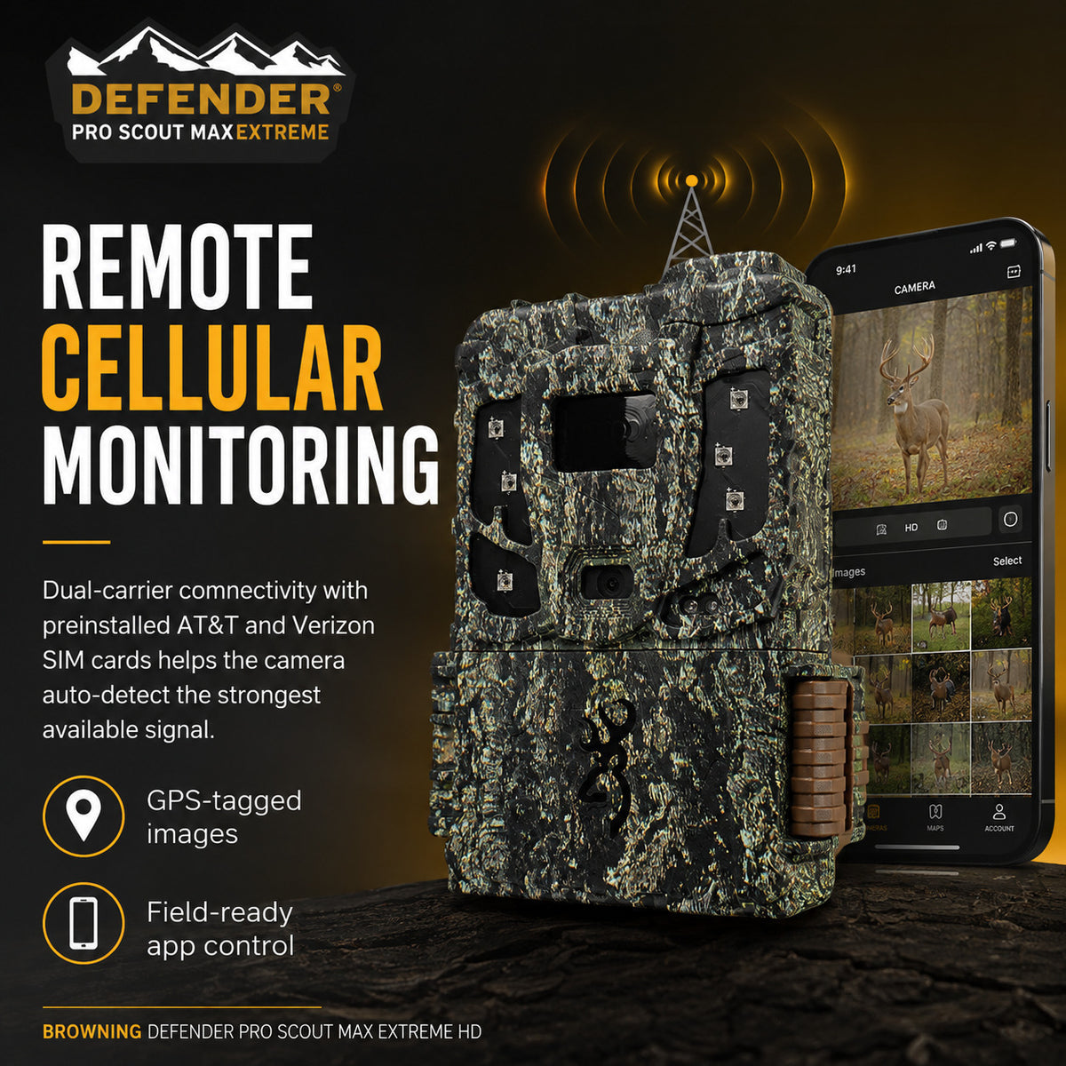 Browning Pro Scout Max Extreme HD Cellular Trail Camera (2-Pack) Bundle with Accessories
