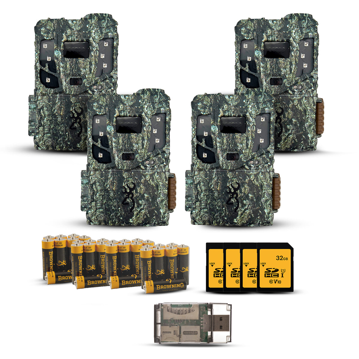 Browning Pro Scout Max Extreme HD Cellular Trail Camera (4-Pack) Bundle with Accessories