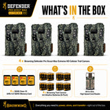Browning Pro Scout Max Extreme HD Cellular Trail Camera (4-Pack) Bundle with Accessories