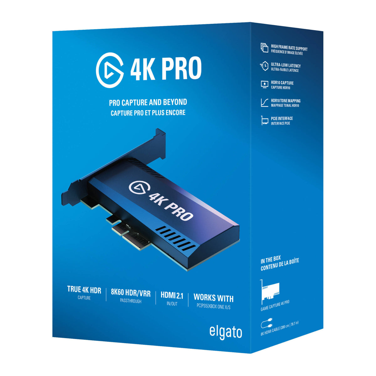 Elgato 4K Pro Game Capture Card - 8K60 Passthrough, 4K60 Capture