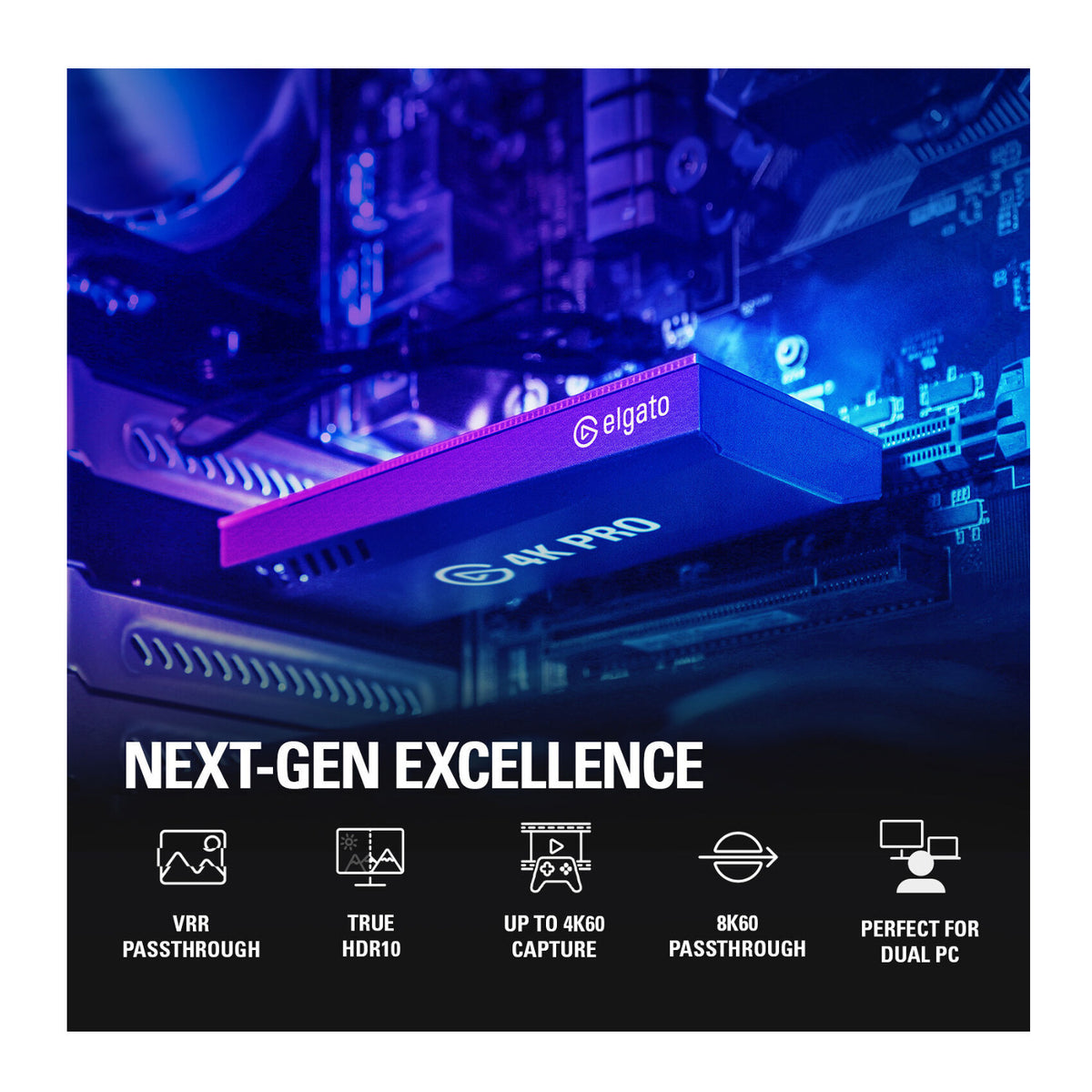 Elgato 4K Pro Game Capture Card - 8K60 Passthrough, 4K60 Capture