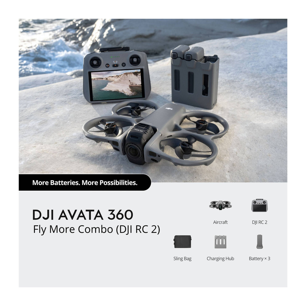 DJI Avata 360 Fly More Combo (RC 2) 8K 360-Degree Camera Drone