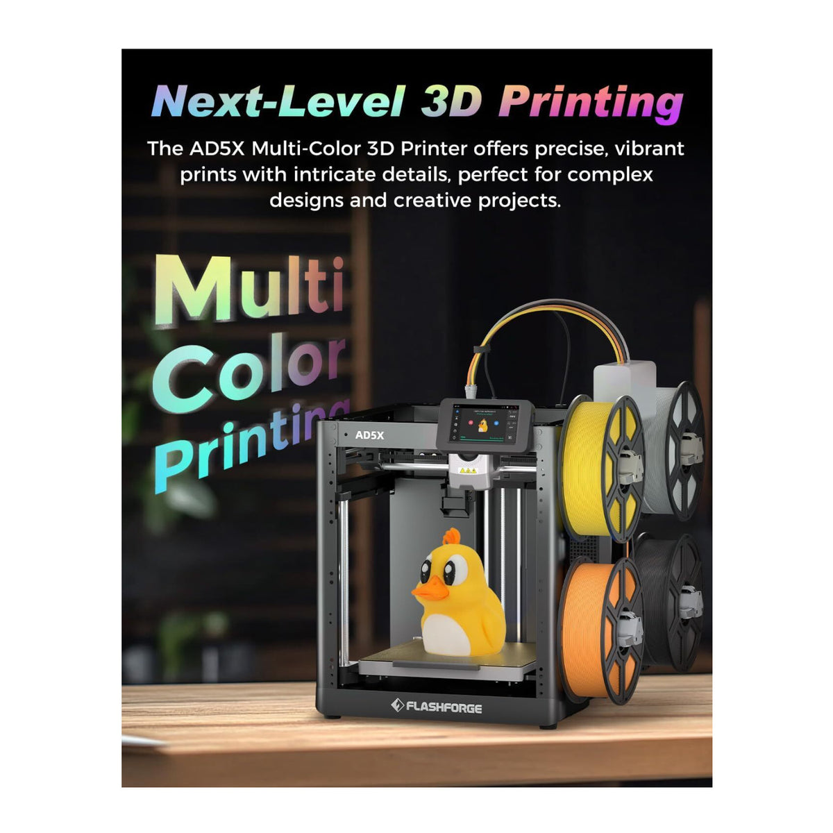 Flashforge AD5X Multi-Color 3D Printer with CoreXY Structure, and 600mm/s Max Speed