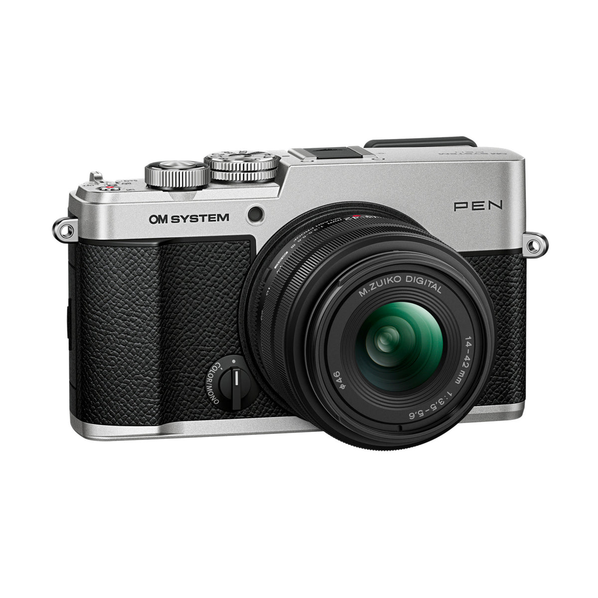 OM SYSTEM PEN E-P7 4K Mirrorless Camera Bundle with 14-42 mm and 40-150 mm M.Zuiko Lenses (Silver)
