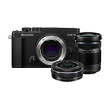 OM SYSTEM PEN E-P7 4K Mirrorless Camera Bundle with 14-42mm and 40-150 mm M.Zuiko Lenses (Black)