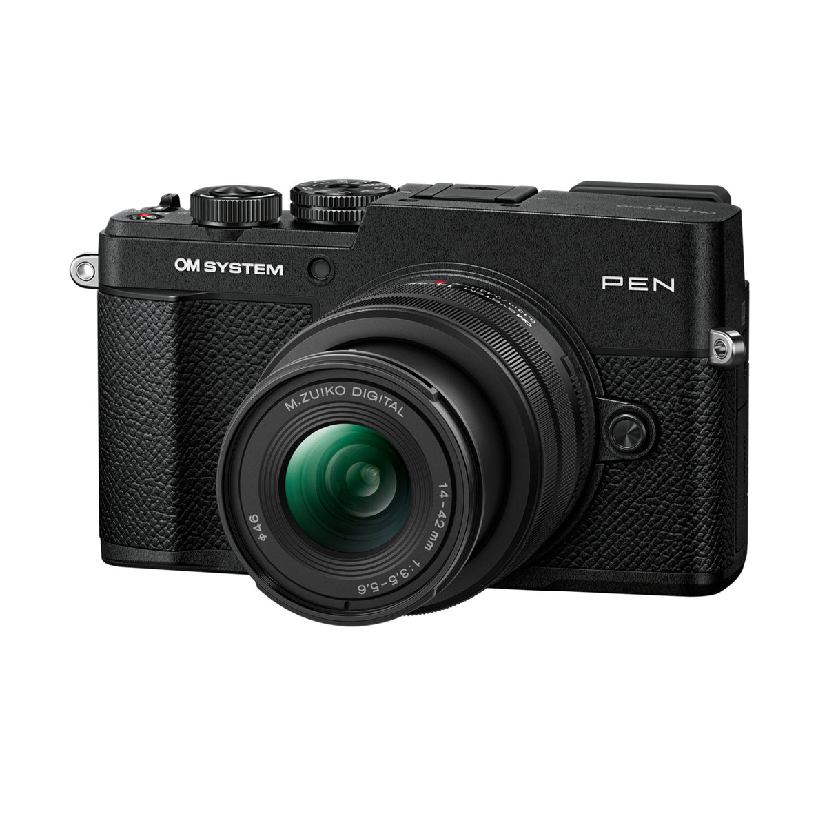 OM SYSTEM PEN E-P7 4K Mirrorless Camera Bundle with 14-42mm and 40-150 mm M.Zuiko Lenses (Black)