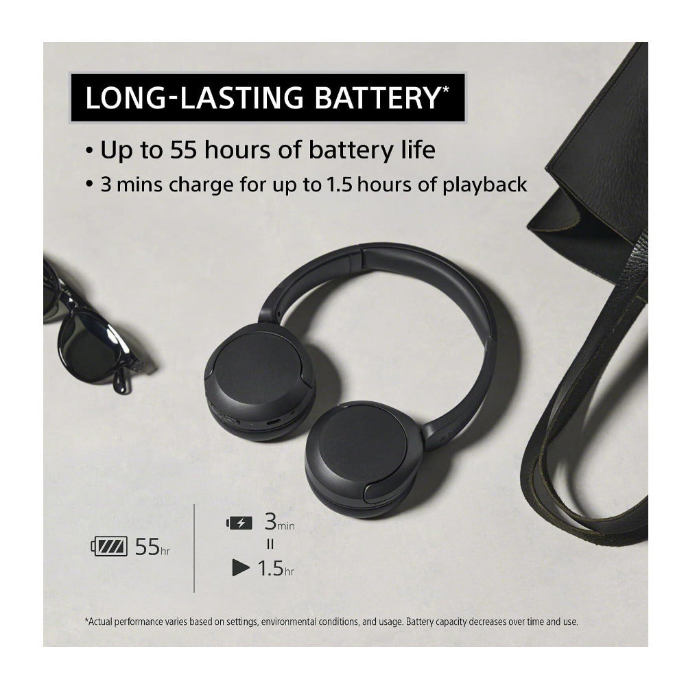Sony WH-CH530 Wireless On-Ear Bluetooth Headphones with Microphone (Black)