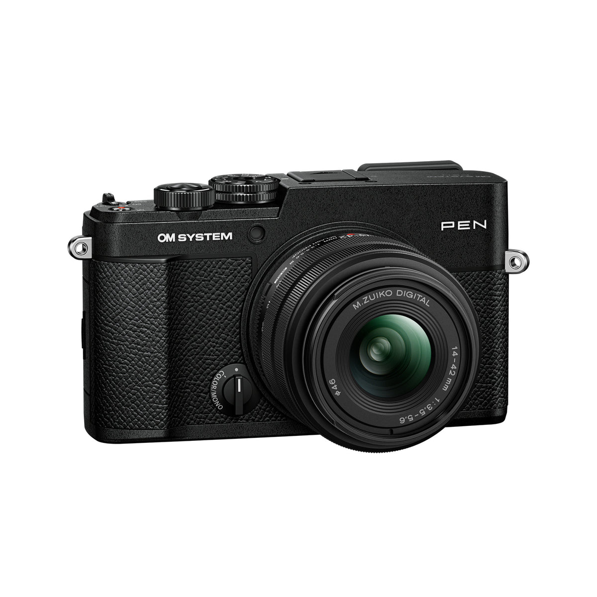 OM System PEN Mirrorless Camera (Black) with 14-42mm F3.5-5.6 III Lens Bundle