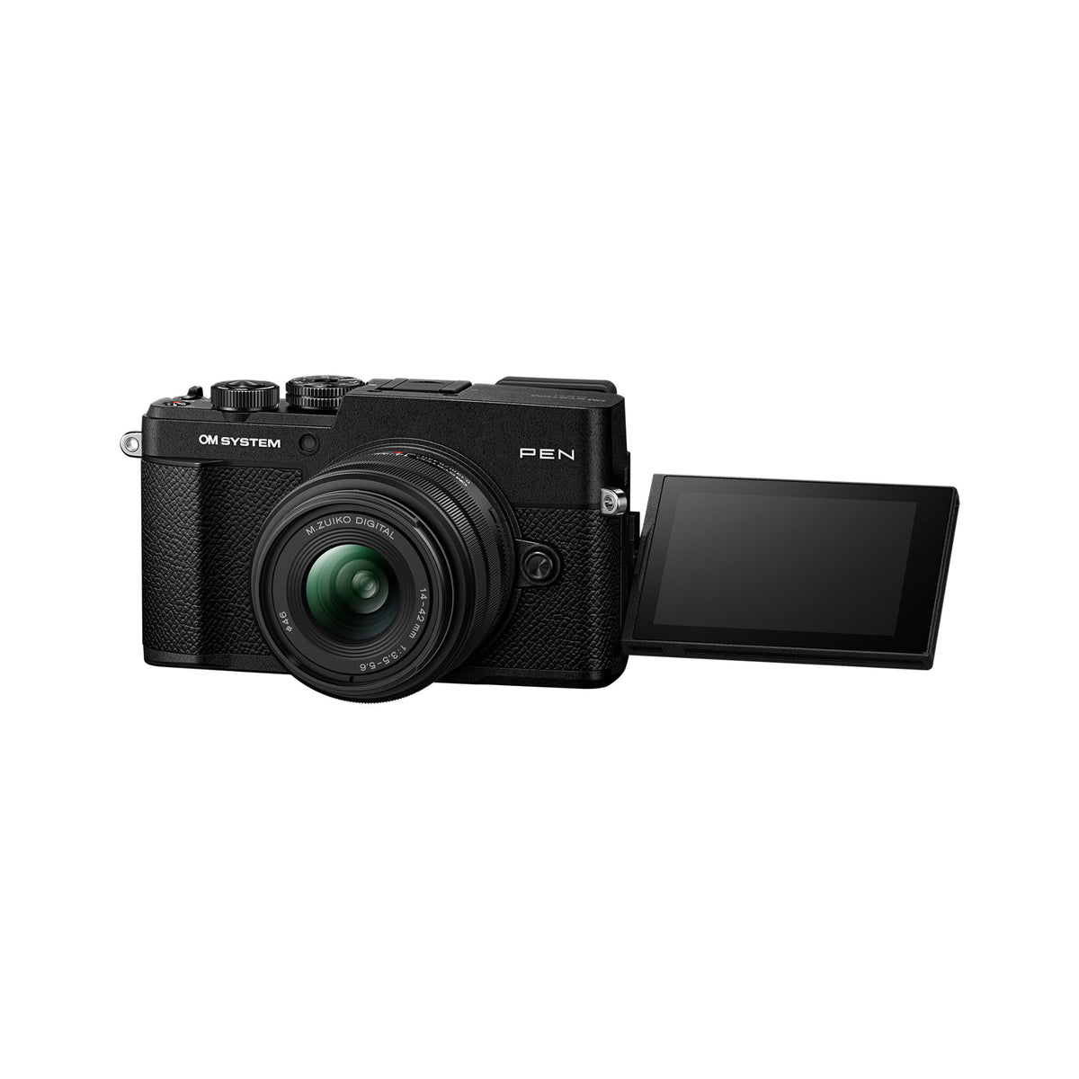 OM System PEN Mirrorless Camera (Black) with 14-42mm F3.5-5.6 III Lens Bundle