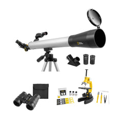 Explore Scientific National Geographic Deluxe Adventure Set - Telescope, Microscope, and Binoculars