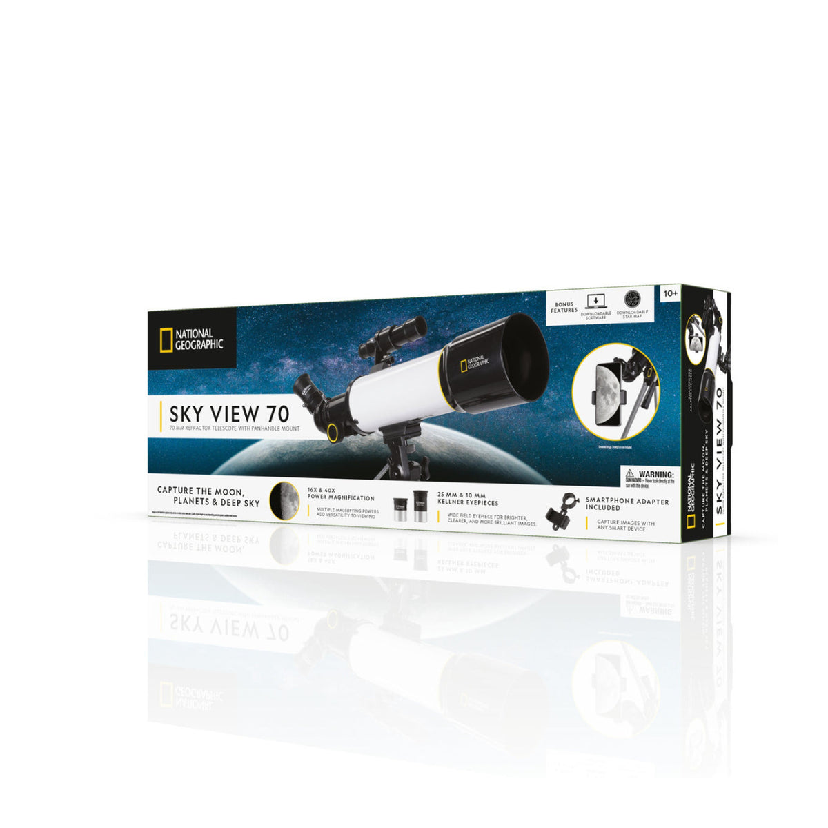Explore Scientific National Geographic SKY VIEW 70 70mm Refractor Telescope with Panhandle Mount