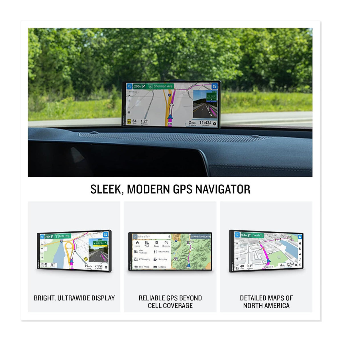 Garmin Drive 8.8 Inch Ultrawide HD GPS Navigator for Cars with Voice Control and Live Traffic