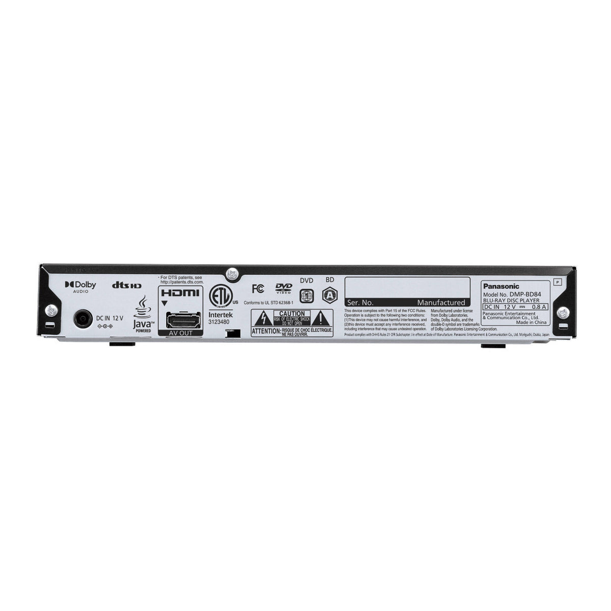 Panasonic DMP-BD84P-K Full HD Blu-ray Disc Player with Dolby Digital and USB