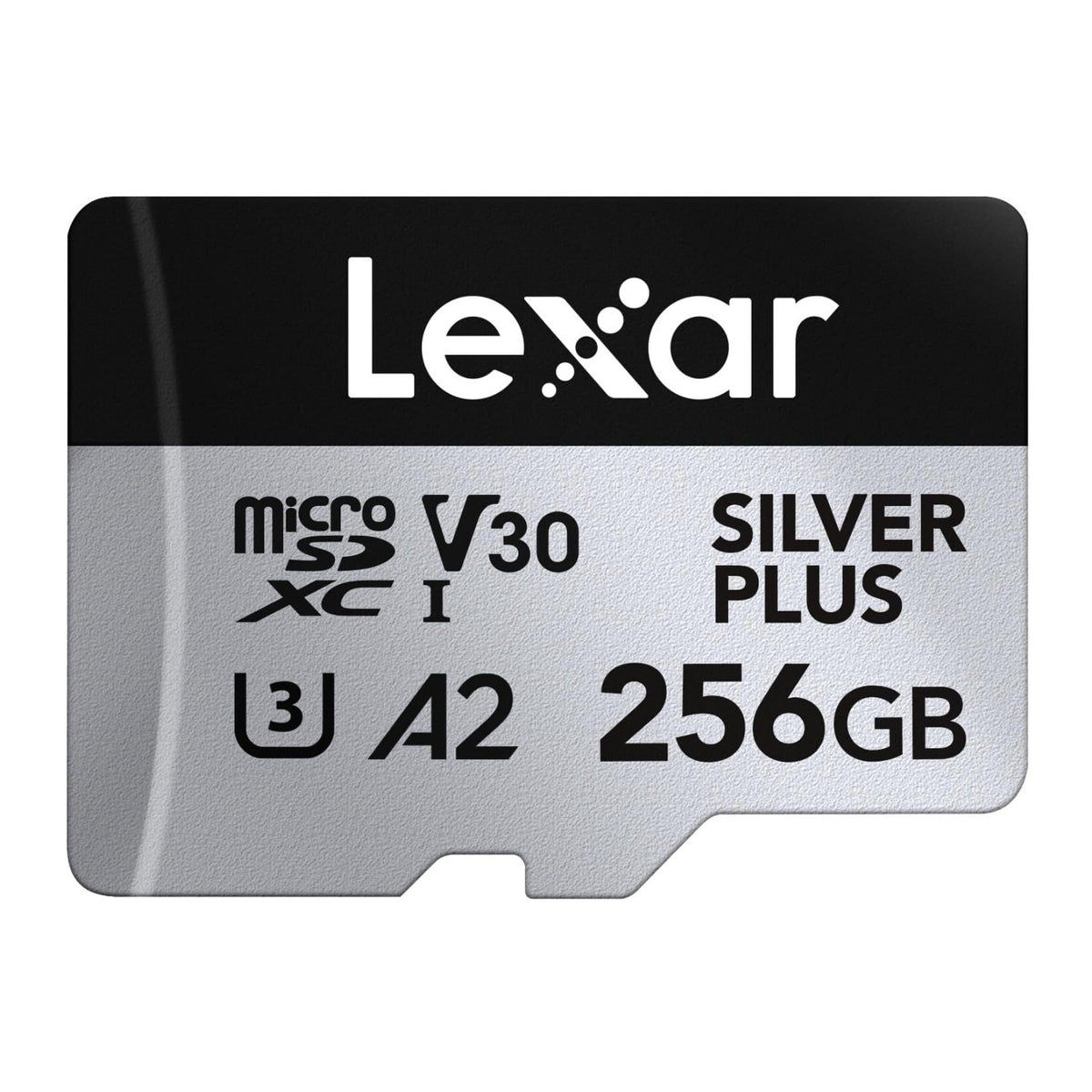 Lexar 256GB Professional SILVER PLUS V30 UHS-I microSDXC Memory Card with SD Adapter