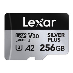 Lexar 256GB Professional SILVER PLUS V30 UHS-I microSDXC Memory Card with SD Adapter