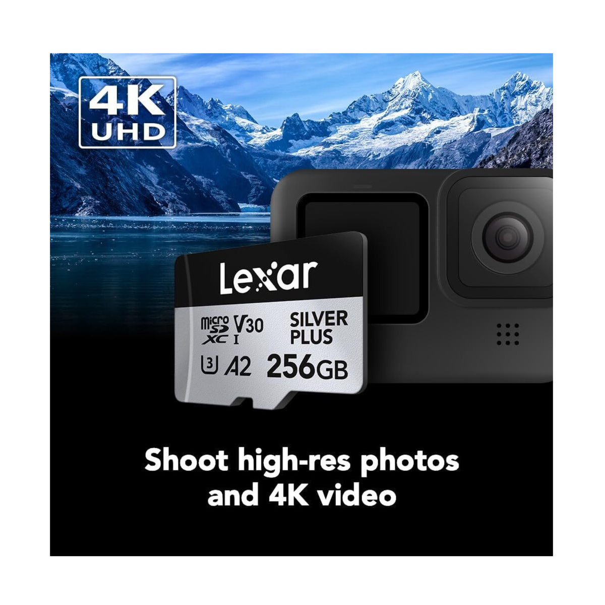 Lexar 256GB Professional SILVER PLUS V30 UHS-I microSDXC Memory Card with SD Adapter