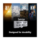 Lexar 256GB Professional SILVER PLUS V30 UHS-I microSDXC Memory Card with SD Adapter