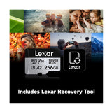 Lexar 256GB Professional SILVER PLUS V30 UHS-I microSDXC Memory Card with SD Adapter
