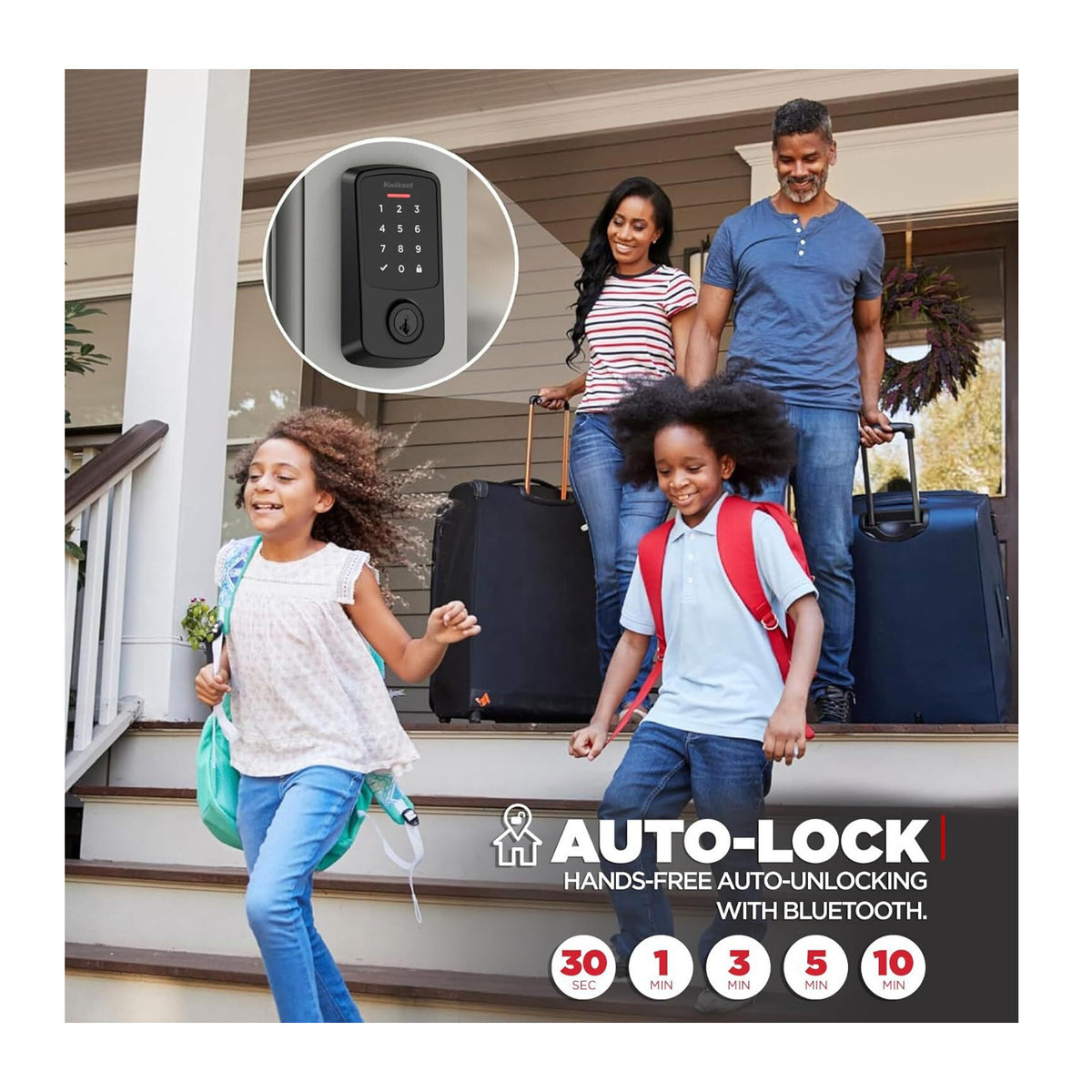 Kwikset Aura Reach Matter Over Thread and Bluetooth Enabled Smart Lock (Matte Black)