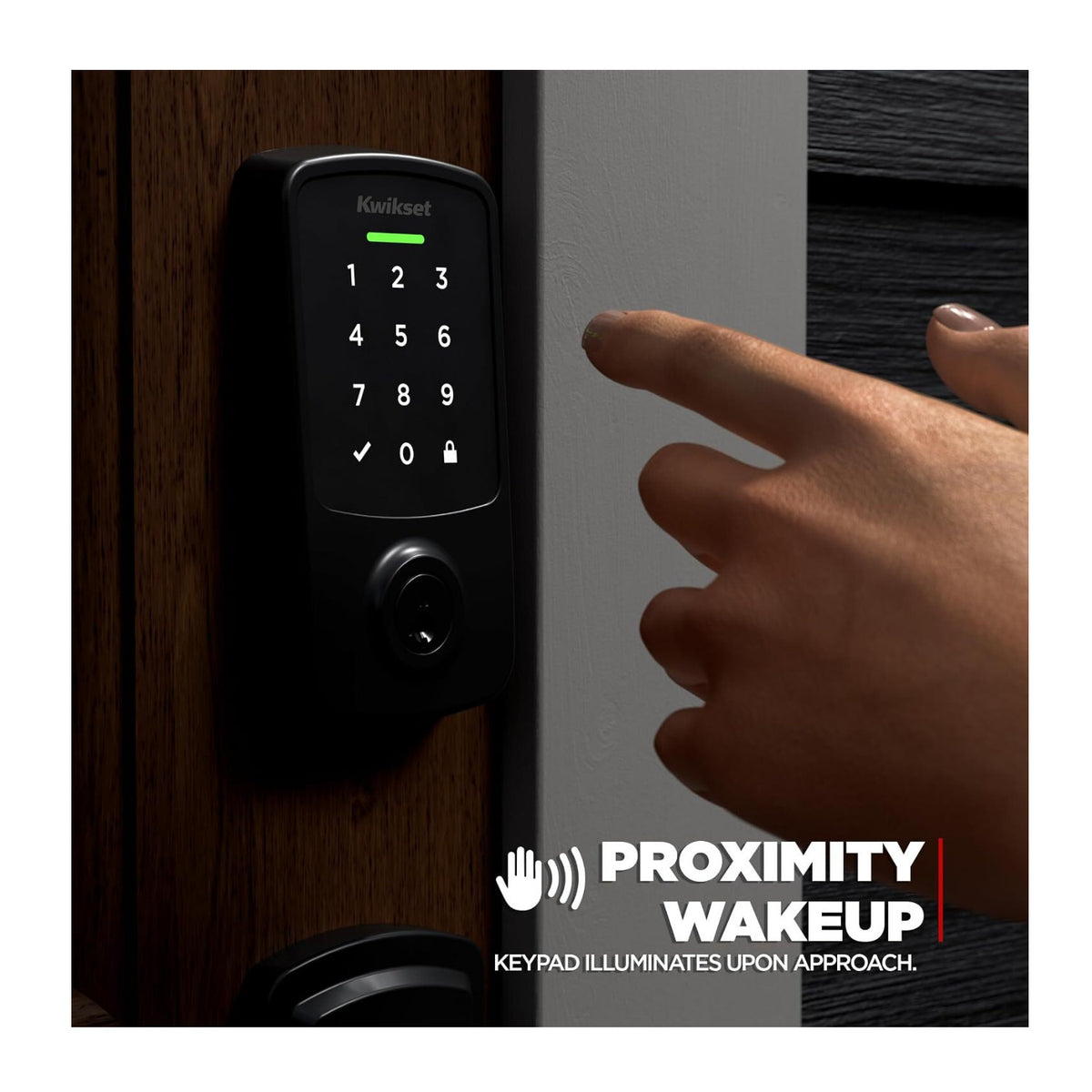Kwikset Aura Reach Matter Over Thread and Bluetooth Enabled Smart Lock (Matte Black)