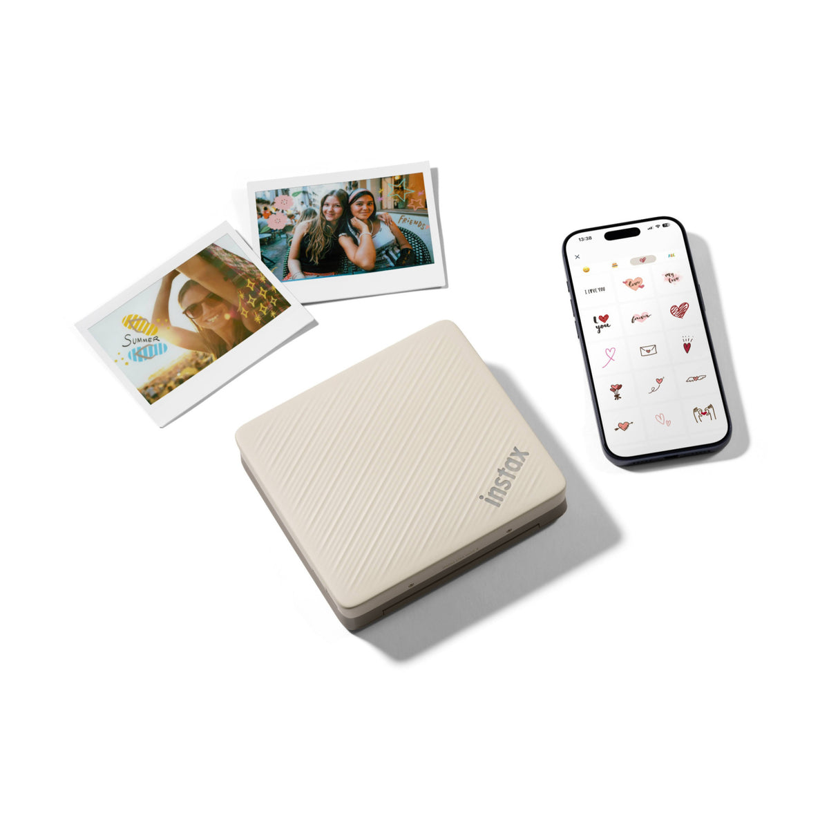 Fujifilm Instax Link WIDE 2 Smartphone Printer with Bluetooth 5.1 Smartphone Connection (Duo Beige)