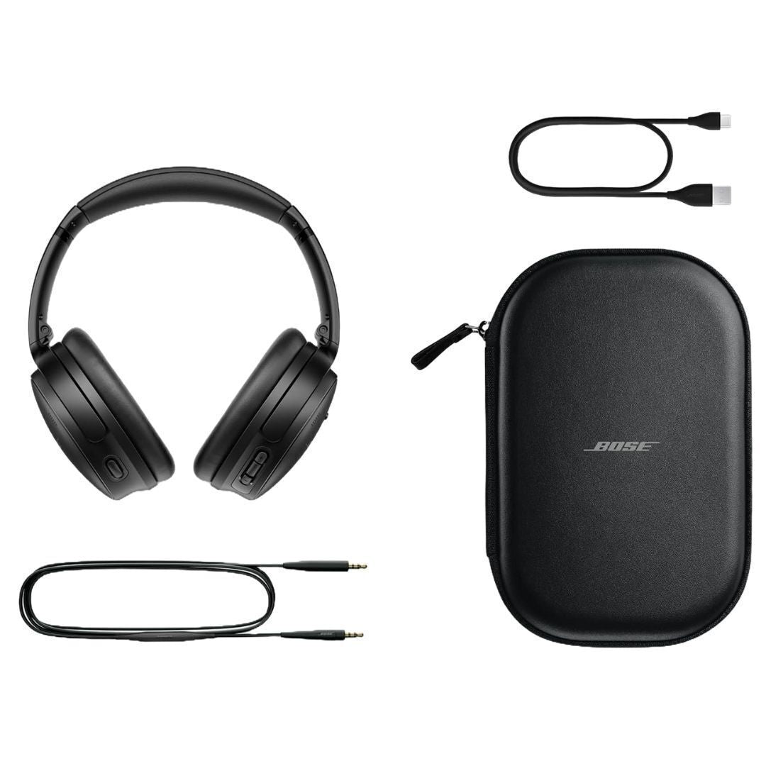 Bose QuietComfort Noise Cancelling Headphones (Black) with 45W USB-C Smart Display Wall Charger