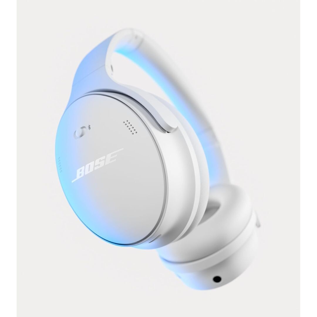 Bose QuietComfort Noise Cancelling Headphones (White Smoke) with 45W USB-C Smart Display Charger