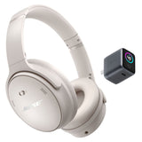 Bose QuietComfort Noise Cancelling Headphones (White Smoke) with 45W USB-C Smart Display Charger