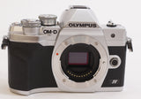 Olympus OM-D E-M10 Mark IV Camera (Silver) & M.Zuiko Digital ED 14-42mm Lens Kit (Open Box)