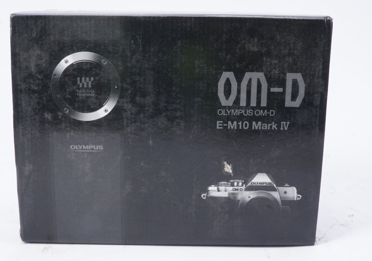Olympus OM-D E-M10 Mark IV Camera (Silver) & M.Zuiko Digital ED 14-42mm Lens Kit (Open Box)