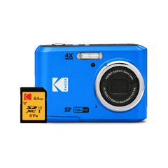 Kodak PixPro FZ45 Friendly Zoom 16MP Full-HD Digital Camera Bundle with 64GB SDXC Memory Card (Blue)