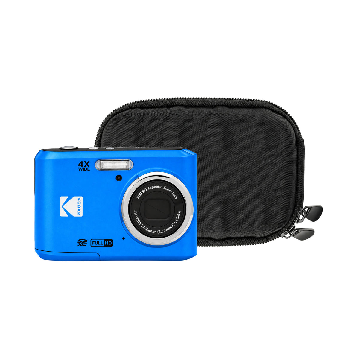 Kodak PixPro FZ45 Friendly Zoom 16MP Full-HD Digital Camera Bundle with Black Compact Case (Blue)