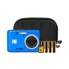 Kodak PixPro FZ45 Friendly Zoom Full-HD Camera with 32GB Card, Compact Case and AA Batteries (Blue)
